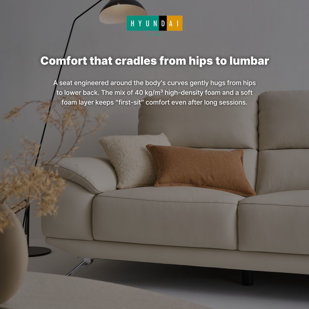 Miyu More 3.5-Seater Natural Leather Sofa