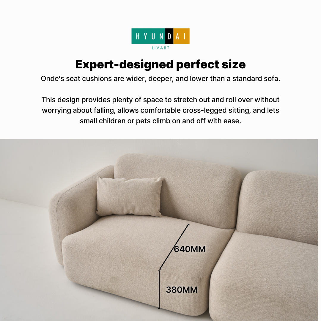 Onde 4-Seater Wide Fabric Sofa