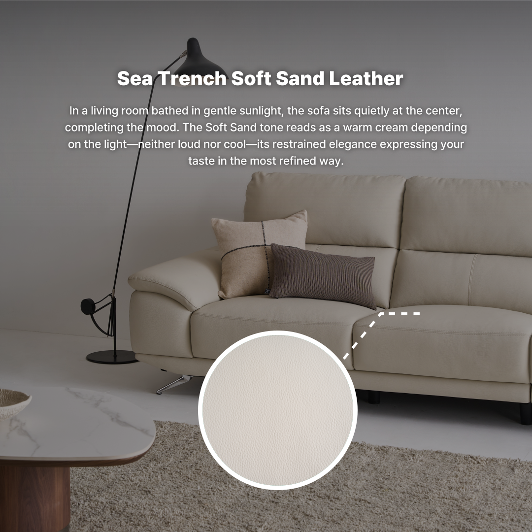 Miyu More 3.5-Seater Natural Leather Sofa