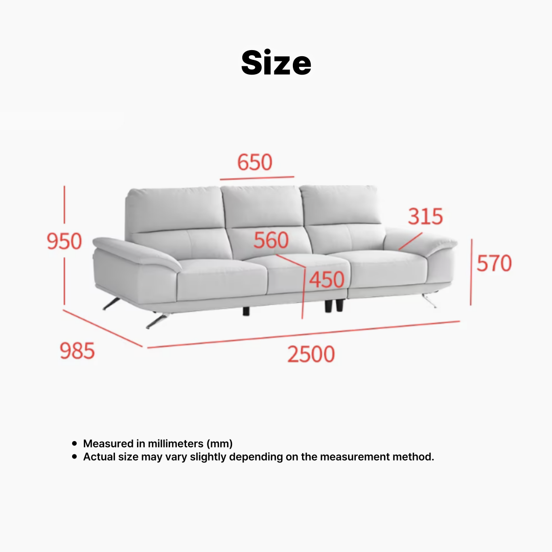 Miyu More 3.5-Seater Natural Leather Sofa
