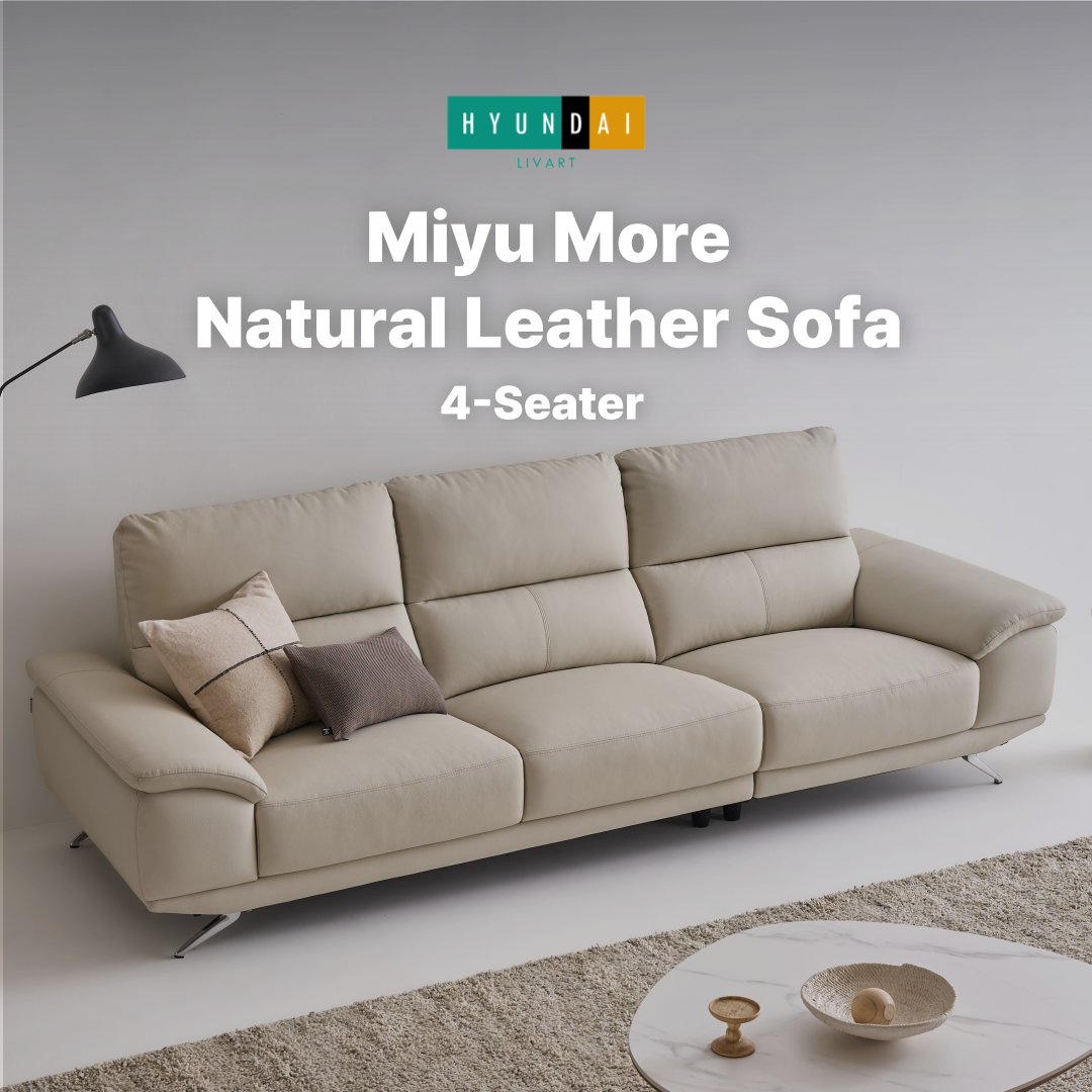 Miyu More 4-Seater Natural Leather Sofa