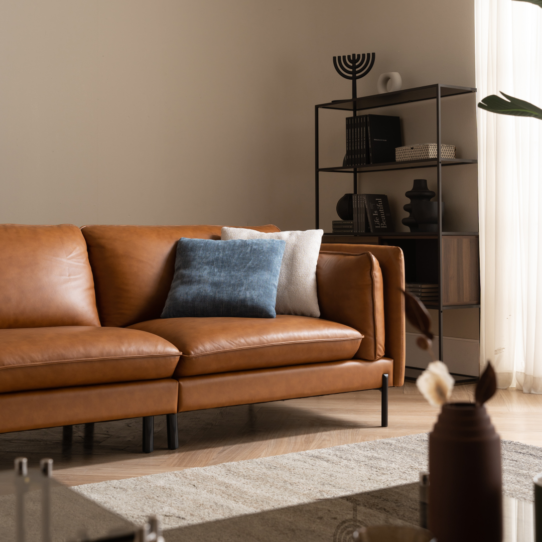 TIERNO 4-Seater  Natural Leather Sofa