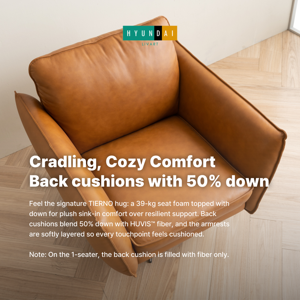 TIERNO 1-Seater  Natural Leather Sofa