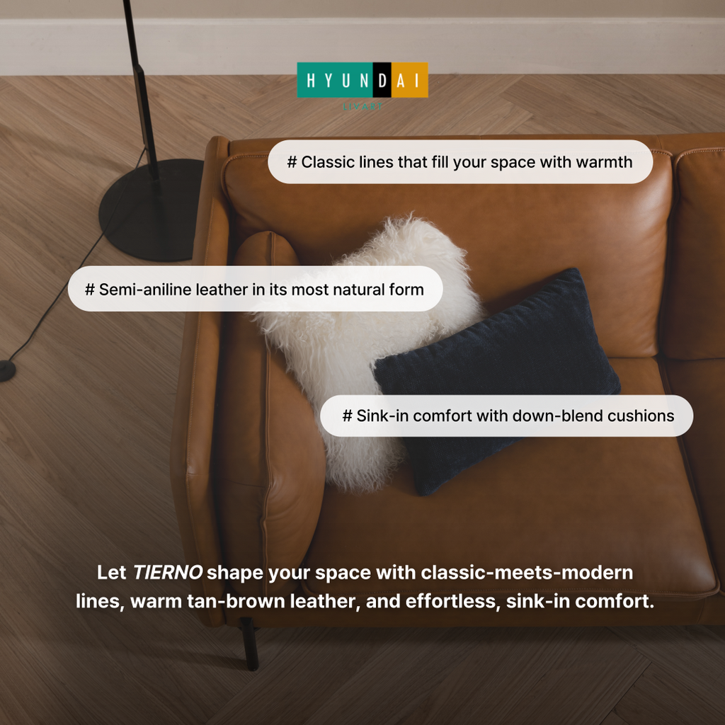 TIERNO 4-Seater  Natural Leather Sofa