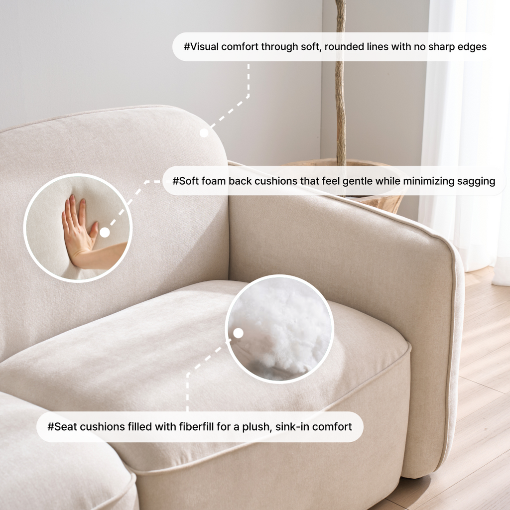 S'more 4-Seater Fabric Sofa
