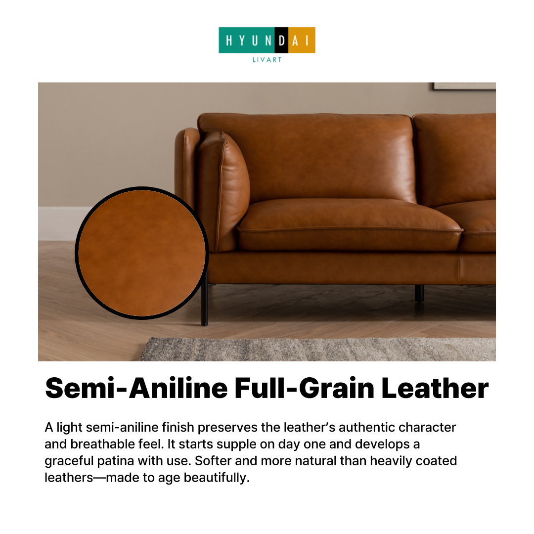 TIERNO 4-Seater  Natural Leather Sofa