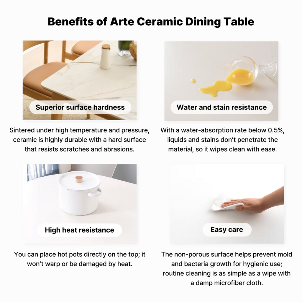 Arte Albero Ceramic Dining Table [4-Seater Wide]