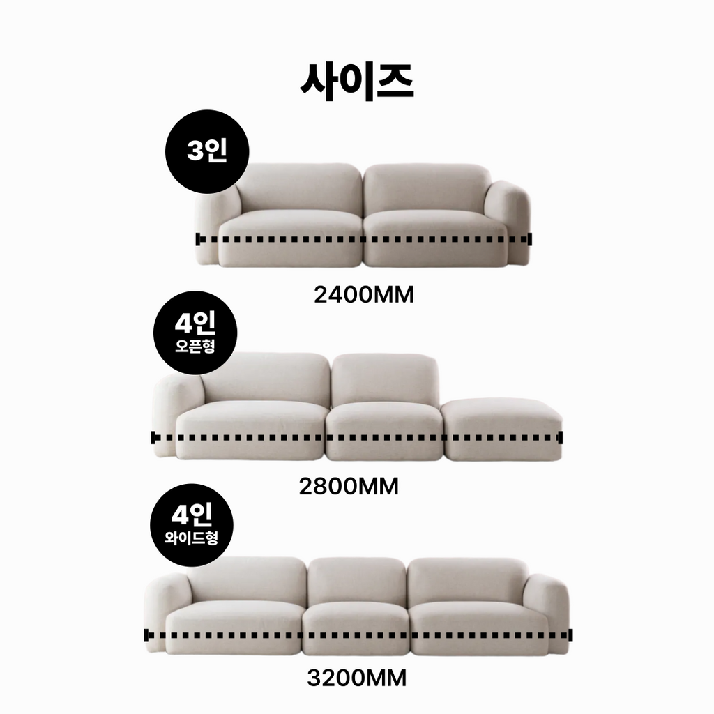 Onde 4-Seater Wide Fabric Sofa