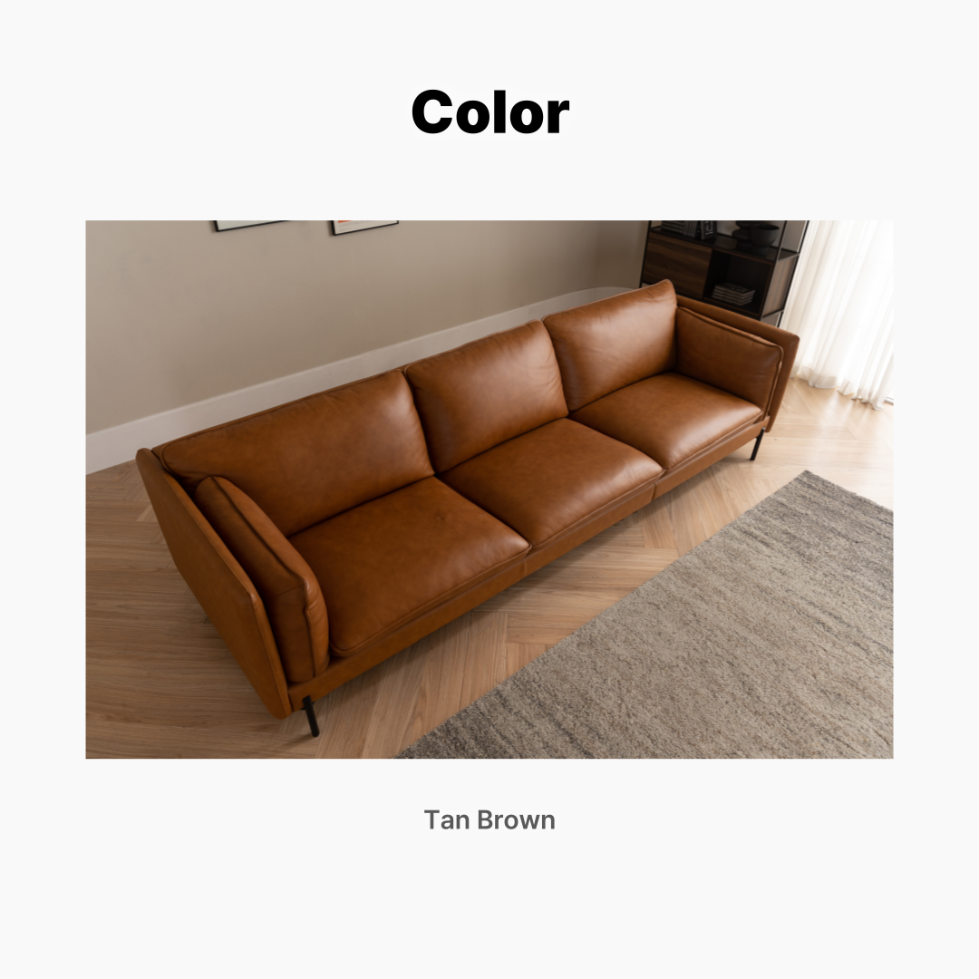 TIERNO 4-Seater  Natural Leather Sofa