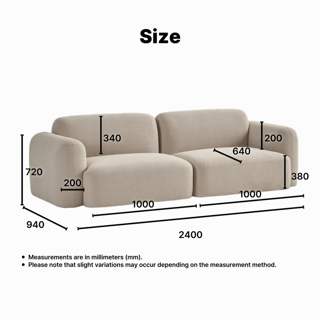 Onde 3-Seater Fabric Sofa