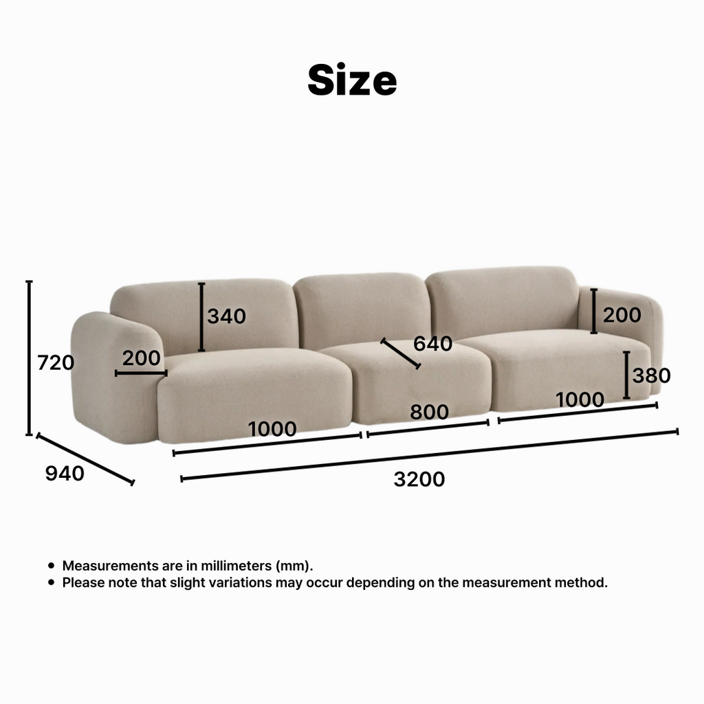 Onde 4-Seater Wide Fabric Sofa