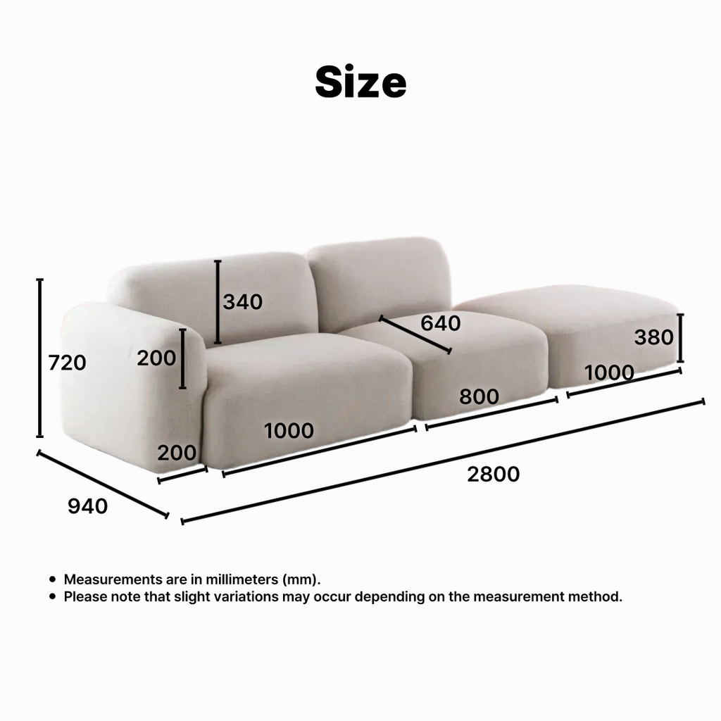 Onde 4-Seater Open-End Fabric Sofa