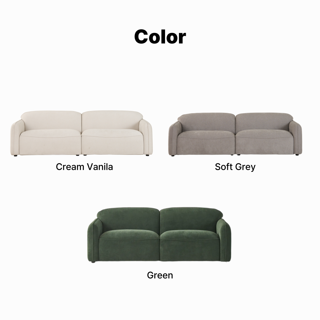 S'more 3-Seater Fabric Sofa