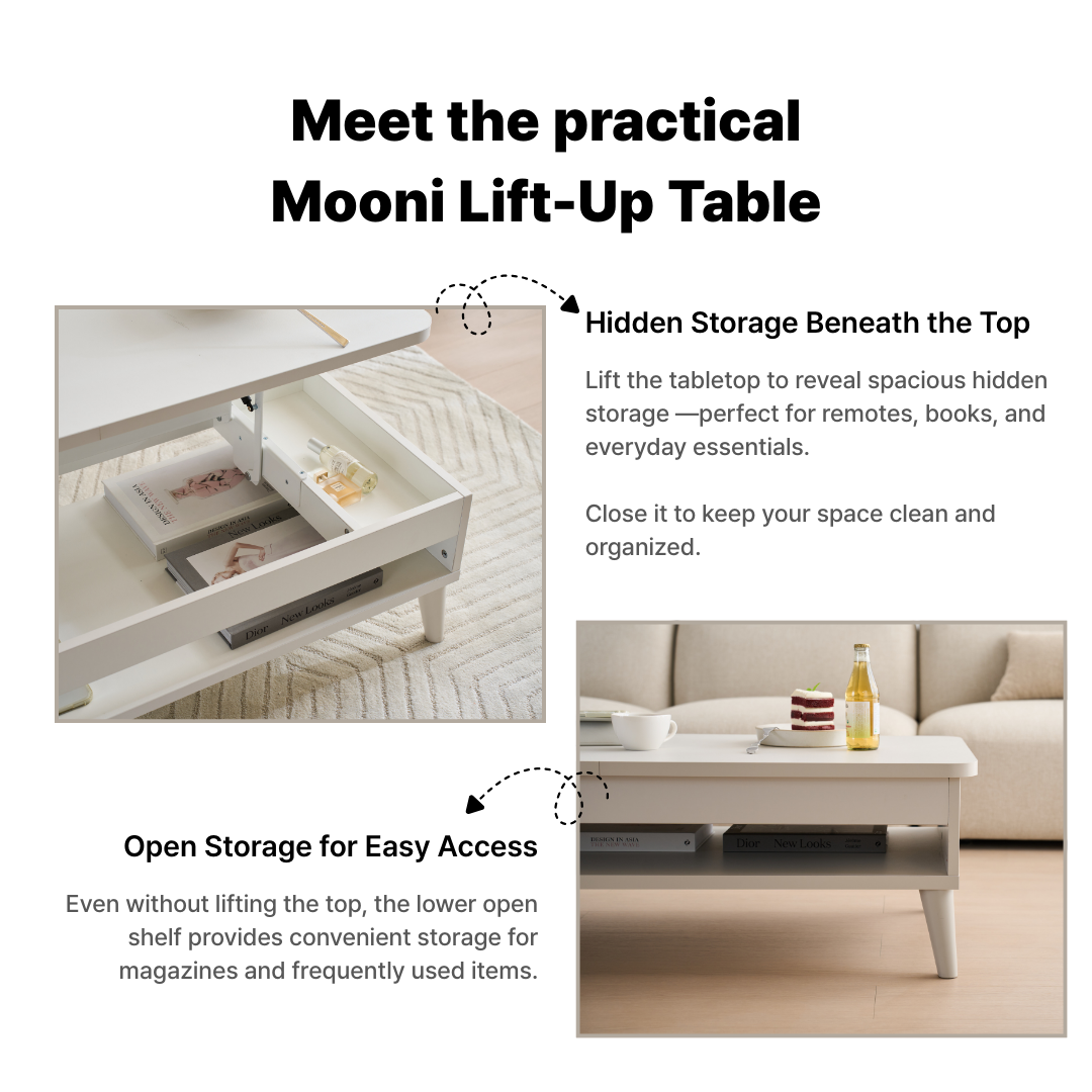 Mooni Lift-Up Tea Table 1200