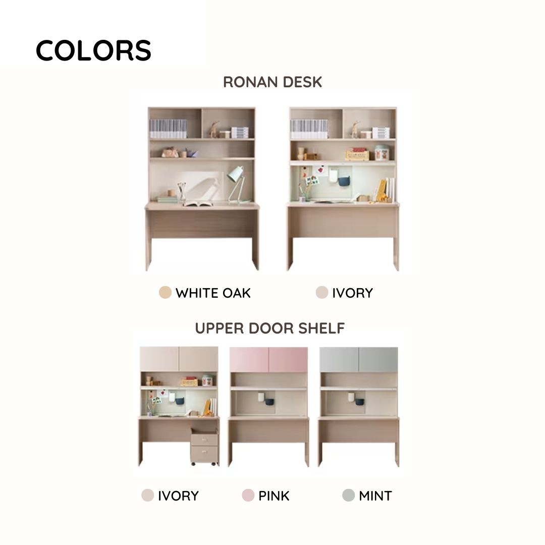 Ronan Adjustable Desk with Upper Door Shelf
