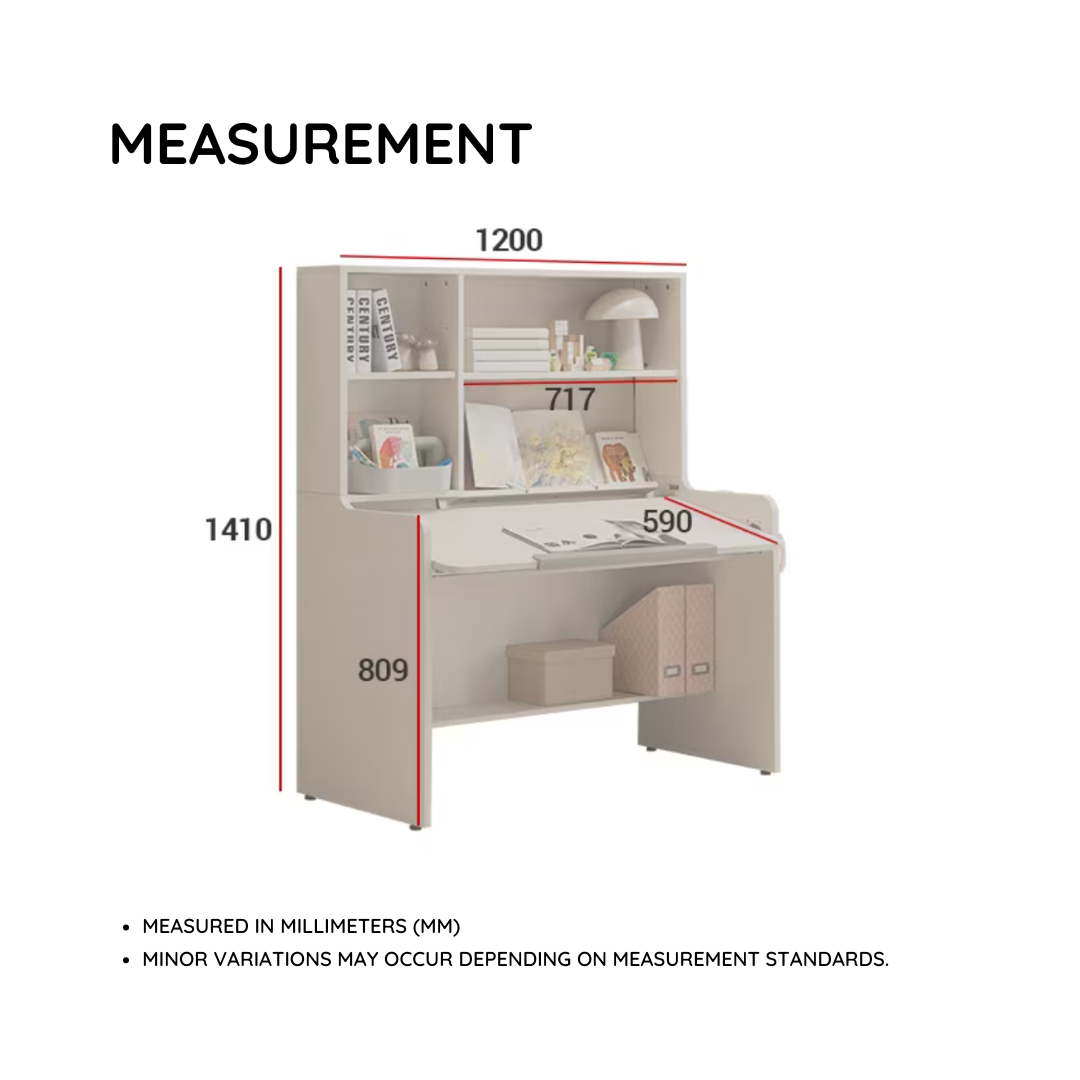 Comme Junior Adjustable desk with upper shelf