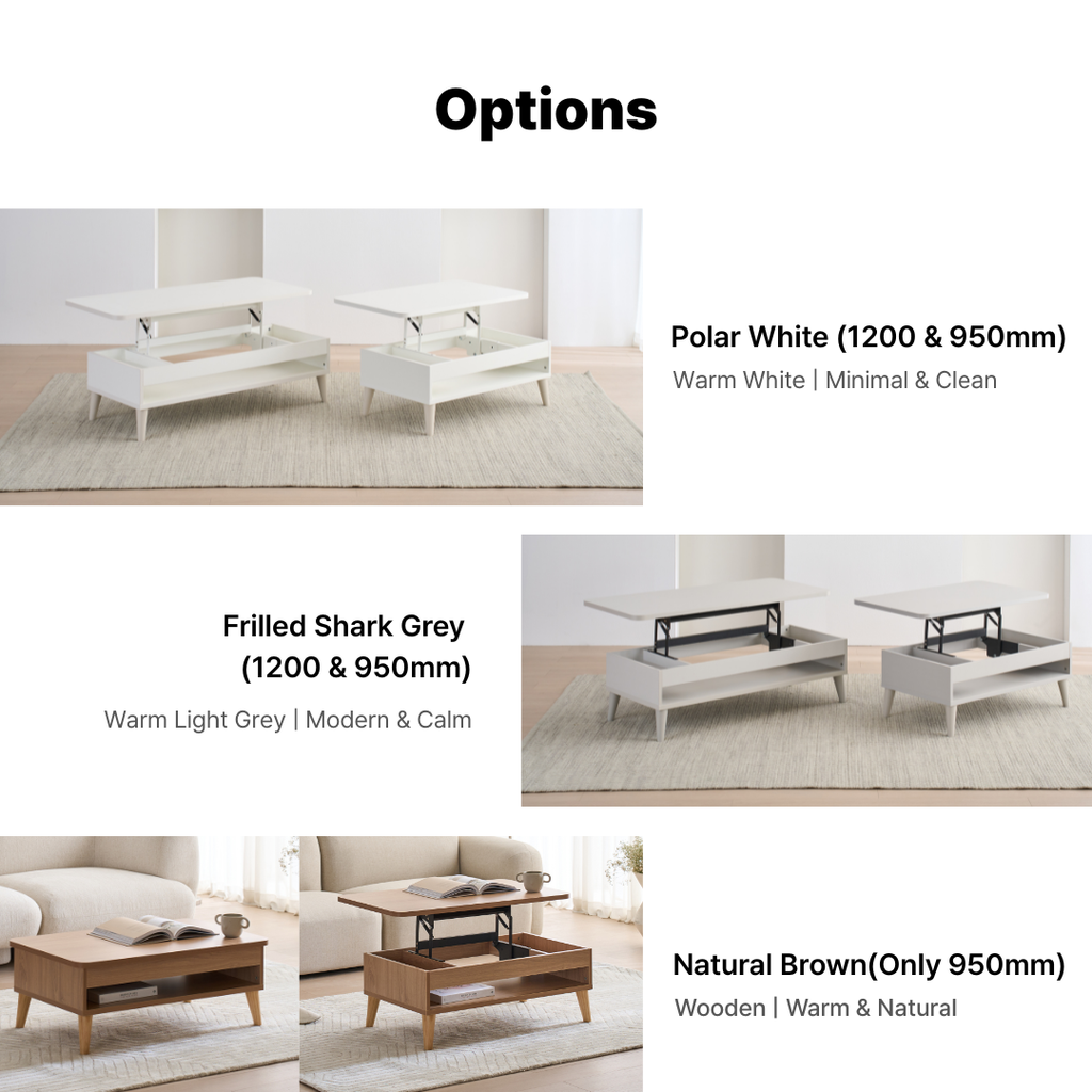 Mooni Lift-Up Tea Table 950