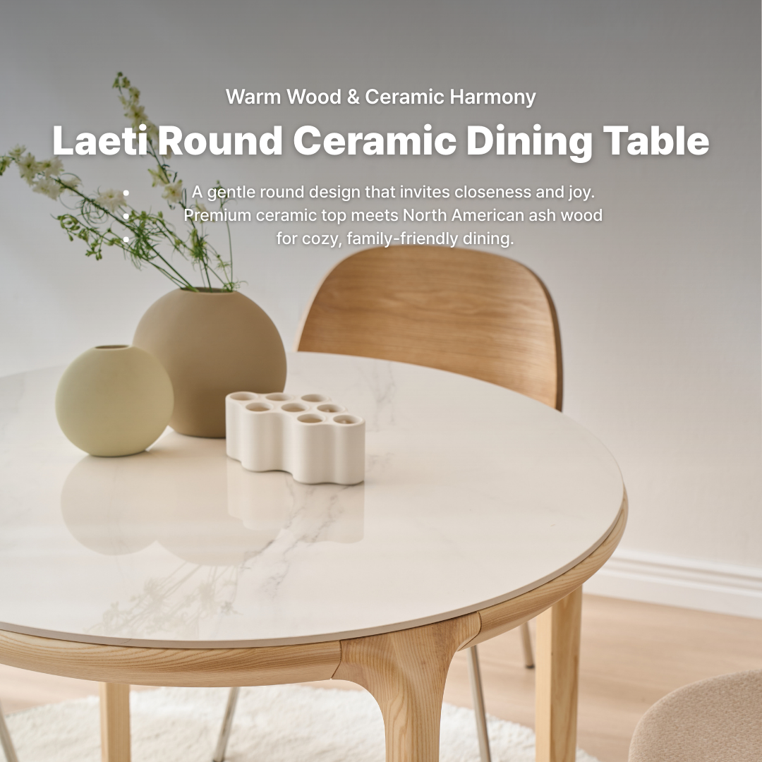 Laeti Round Ceramic Dining Table