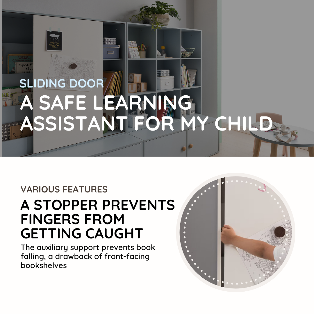 Comme Kids Magnetic Sliding Bookshelf