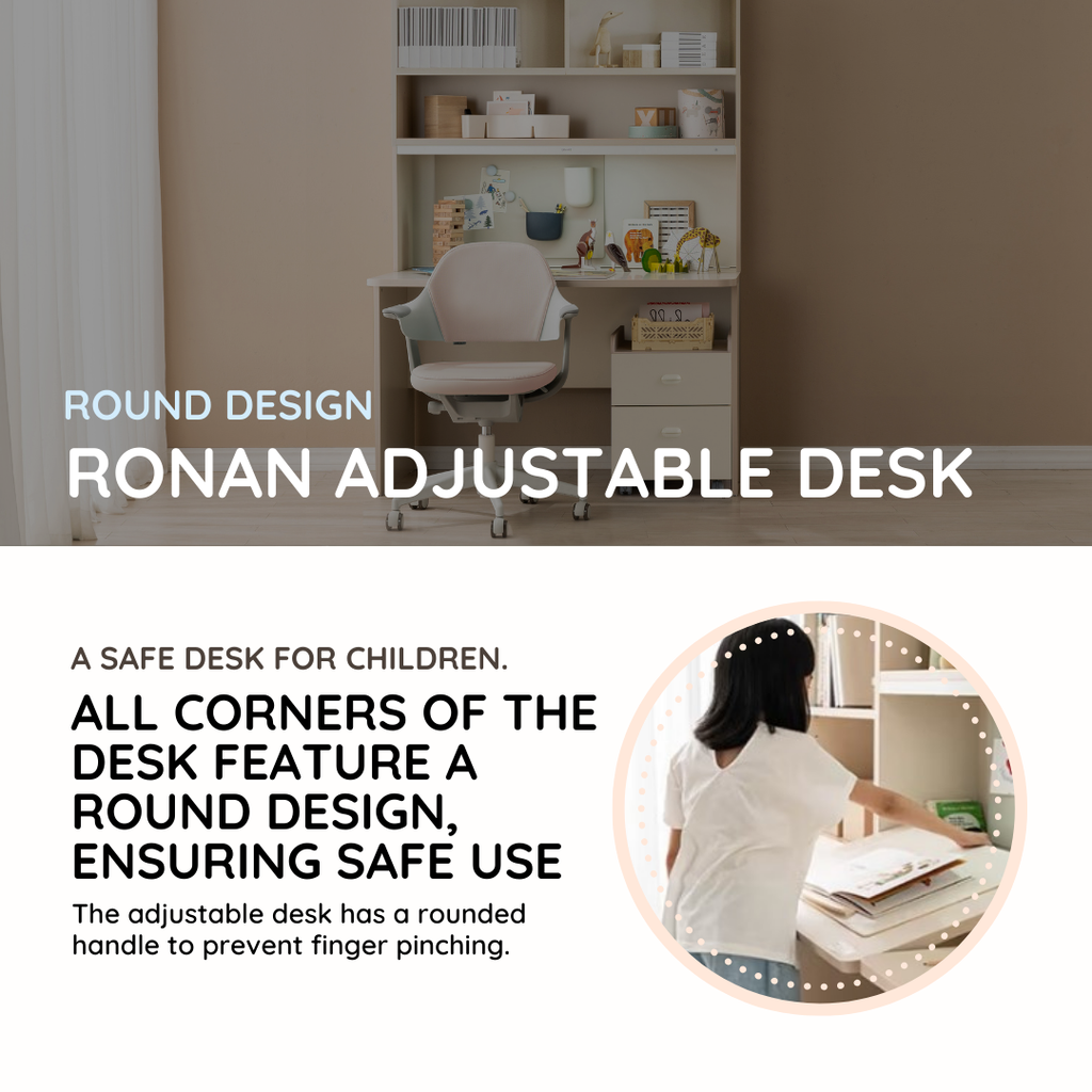 Ronan Adjustable Desk with Upper Door Shelf