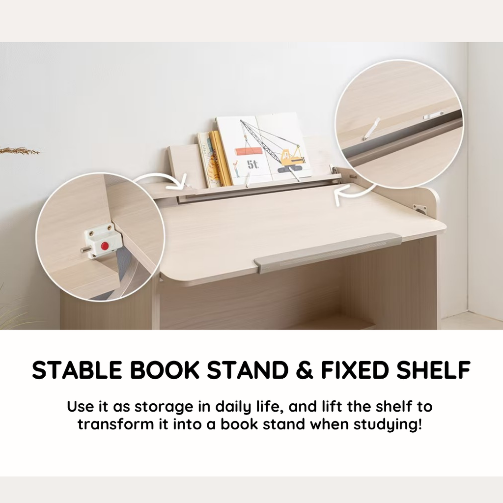 Comme Junior Adjustable desk with upper shelf