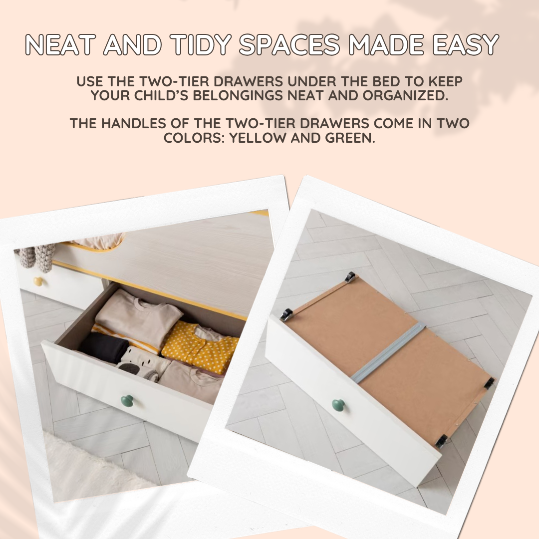Blue Label Mini House Bed with 3 Drawers