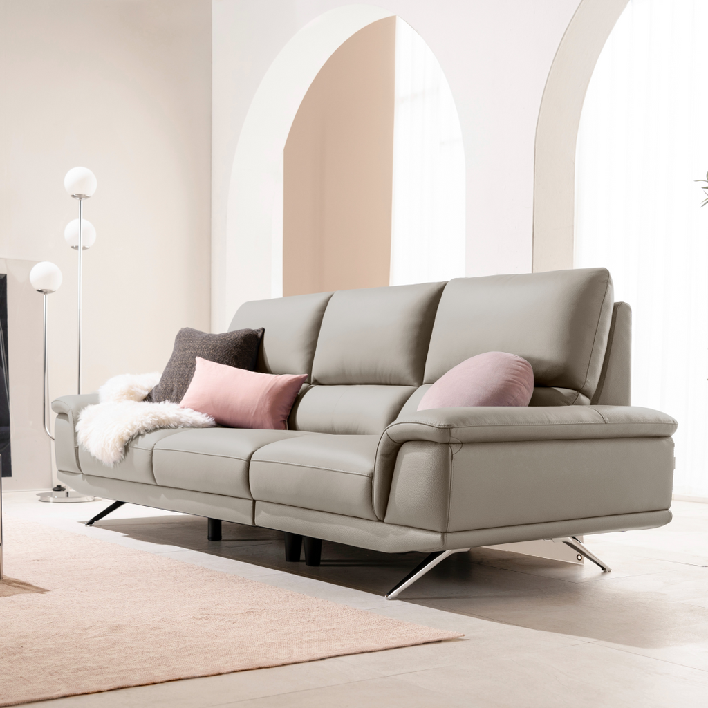 Miyu 3.5-Seater Natural Leather Sofa